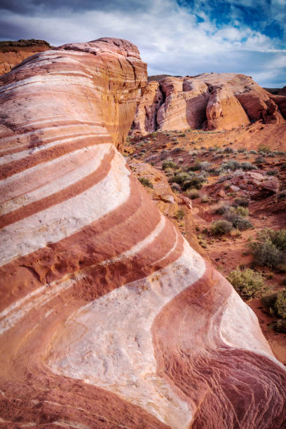istock Fire Wave Trail rock formations, hiking in Valley of Fire State Park 1137786076
