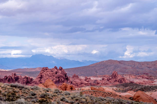 istock Fire Wave Trail rock formations, hiking in Valley of Fire State Park 1137786384