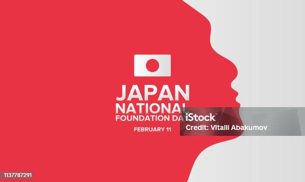 Ilustración de Día De La Fundación Nacional En Japón Día De Fundación De Japón Fiesta Nacional En Japón Celebrada Anualmente El 11 De Febrero Día De Año Nuevo En El Tradicional Calendario Lunisolar Cartel Banner O Fondo y más Vectores Libres de Derechos de Acontecimiento