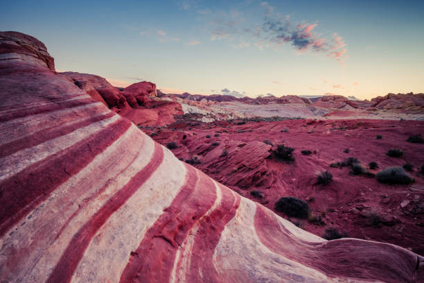 istock Fire Wave Trail rock formations, hiking in Valley of Fire State Park 1137787523