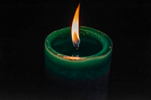 candle flame on a dark background
