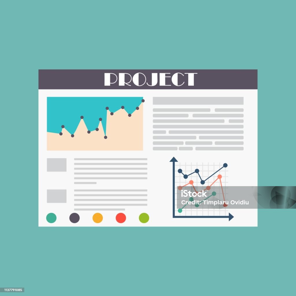 Project Flat Design Vector Illustration Isolated On Blue Background ...