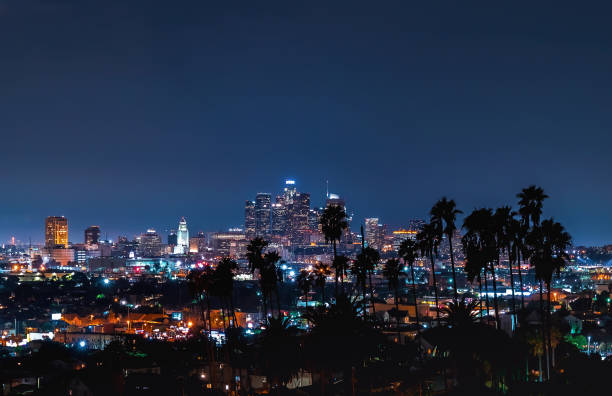 Aerial view of Los Angeles, CA stock photo