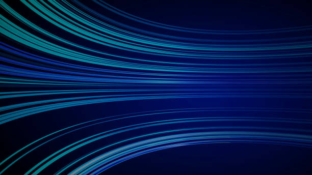 光ファイバーネットワークのためのラインのアニメーションの動きと青のカラフルな抽象背景。 - fiber optic computer network communication blue点のイラスト素材／クリップアート素材／マンガ素材／アイコン素材