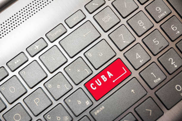 istock Red button on the PC with the word Cuba 1137796335