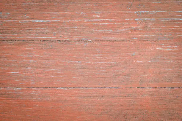 closeup of grunge orange painted, rough wood background