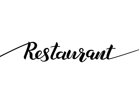 Waiter Lettering Restaurant Lettering Vector Illustration For Card Or Poster Stock ...
