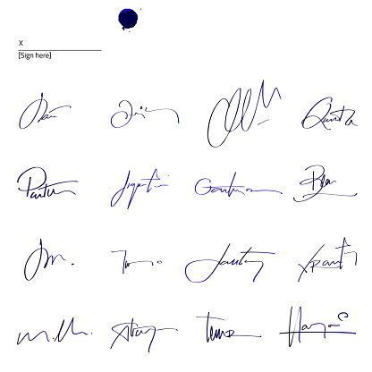 Vector Signature fictitious Autograph