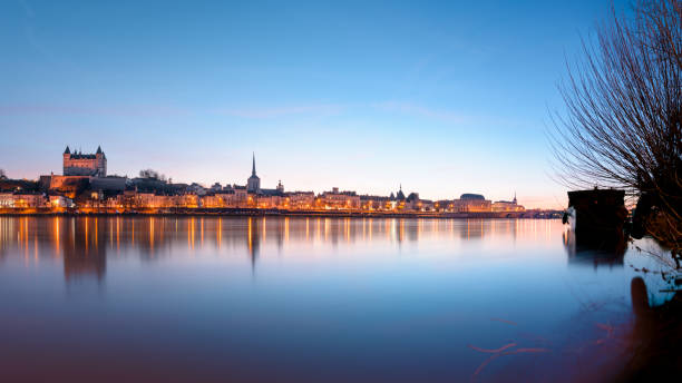 istock Saumur and the Loire river at sunset 1137807899