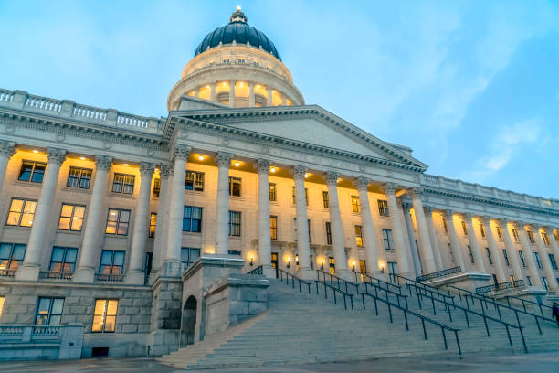 istock Grand Utah State Capital Building against blue sky 1137808305