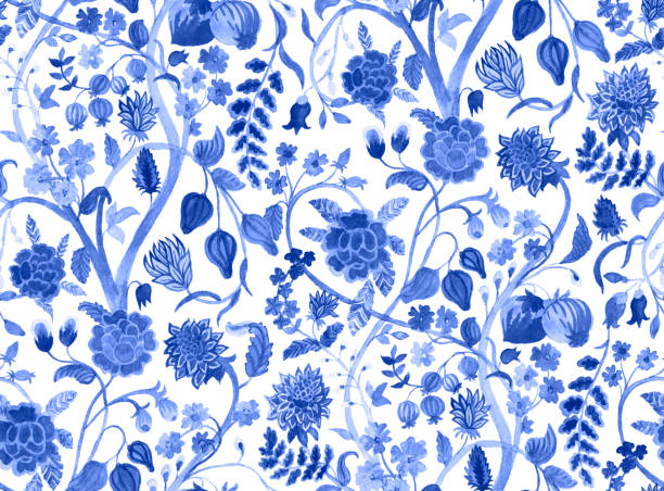 vintage floral pattern vector art illustration