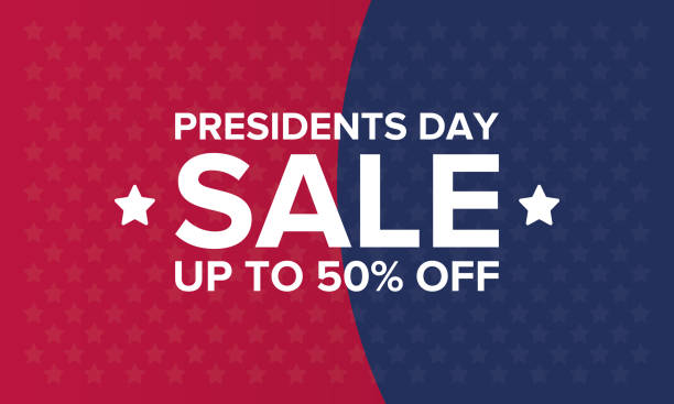 ilustrações de stock, clip art, desenhos animados e ícones de happy presidents day in united states. washington's birthday. shopping sale banner, poster or background. traditional federal holiday in america. celebrated in february. - star shape striped american flag american culture