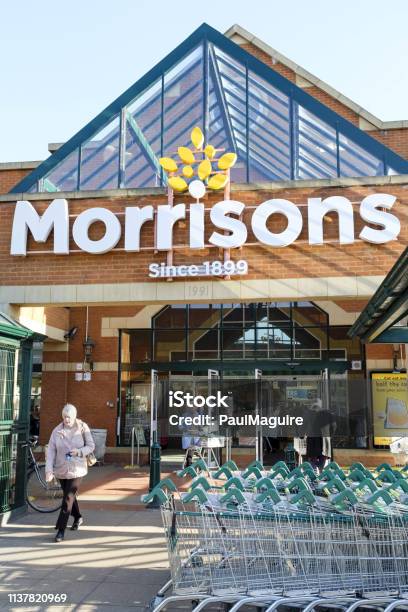 Morrisons Supermarket London Stock Photo - Download Image Now - Wm Morrison Supermarkets, Adult, Advertisement