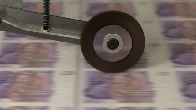 UK 20 Pound banknotes being printed