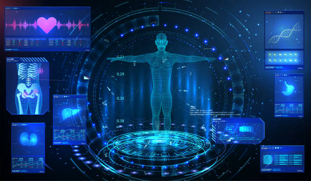 HUD UI GUI  element ui medical examination. Display a set of virtual interface elements. Health technology. MRT futuristic scanning , human body, organs scan Kidneys, liver, heart, lungs, stomach. HUD UI GUI  element ui medical examination. Display a set of virtual interface elements. Health technology health technology stock illustrations
