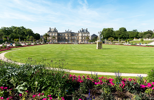 The Jardin du Luxembourg, or the Luxembourg Garden in Paris, France.