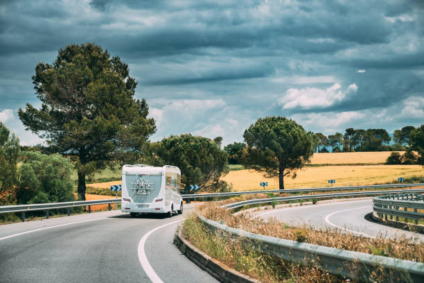 istock White Caravan Motorhome Car Goes On Highway Road 1137826334