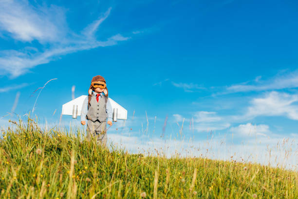 istock Young Business Boy Wearing Jetpack 1137834316