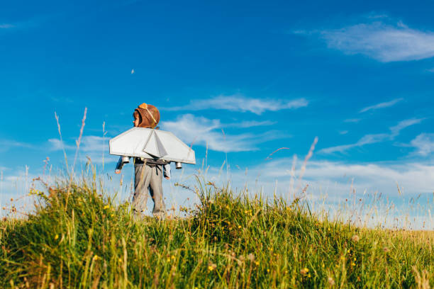 istock Young British Business Boy Wearing Jetpack 1137834398