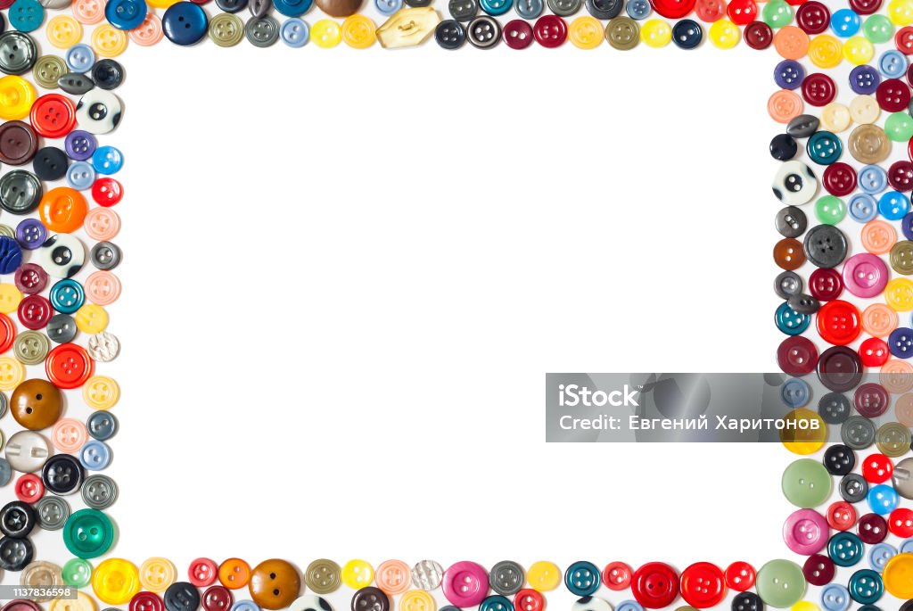Button Frame Background Background With Rectangular Frame Multicolored Buttons On A White ...