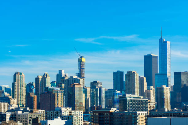 istock Chicago Skyline Scene with Buildings in River North 1137839341