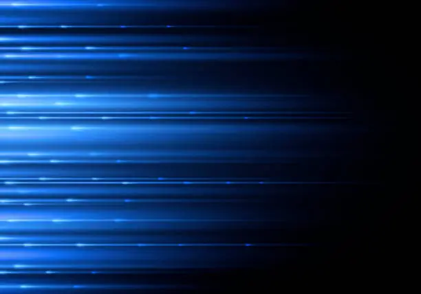 Vector illustration of Sparkling blue trace with effect blurred motion and speed