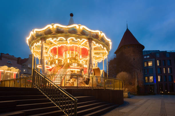 istock Gdansk carousel in the evening 1137843493
