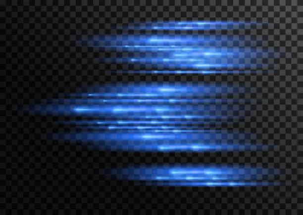 Vector illustration of Speed. Shimmering light effect on a transparent background