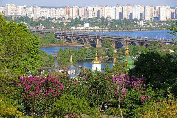 istock Vydubychi Monastery and Dnipro river in Kyiv, Ukraine 1137846586