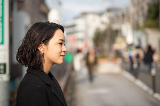 Profile of young woman's face