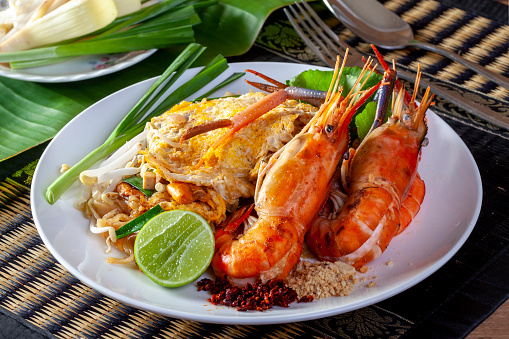 Thai Fried Noodles with shrimp (Pad Thai)
