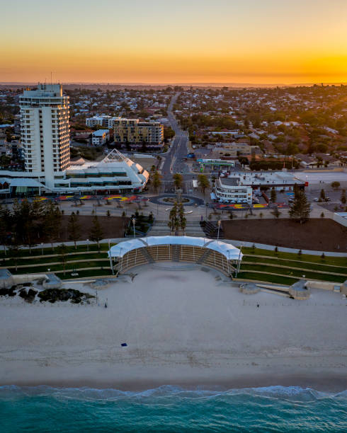 Scarbrough Beach Scarborough Beach Sunrise Aerial cottesloe stock pictures, royalty-free photos & images