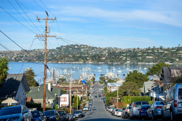 Sausalito Street Sausalito Street sausalito stock pictures, royalty-free photos & images