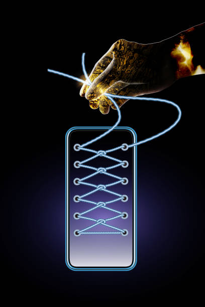 Global communication and collaboration intricately involving electronic ropes and keys through social networking of smart phones equipped with AI.