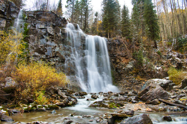 istock Colorful Autumn Waterfall in Colorado 1137862880