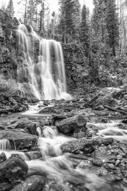 istock Beautiful Black and White Waterfall Landscape in Colorado 1137863873