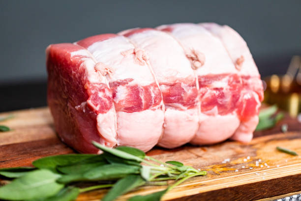 istock Uncooked boneless pork roast on the cutting board. 1137868491