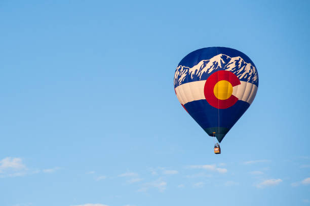Colorado Flag Hot Air Balloon stock photo