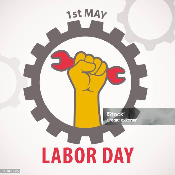 1st May Labor Day Celebration Stock Illustration - Download Image Now - Labor Day - North American Holiday, Icon Symbol, Revolution