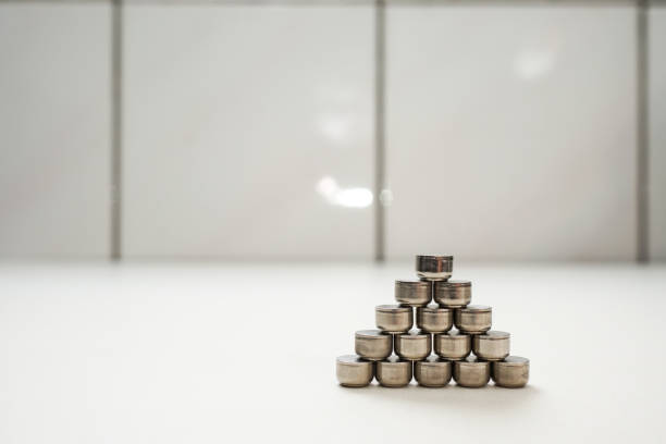 istock Button battery. Used in hearing aid, watch, motherboard, computer, electronic thermometer. 1137872405