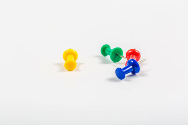 istock Colored pushpins, office supplies, close-up 1137872482