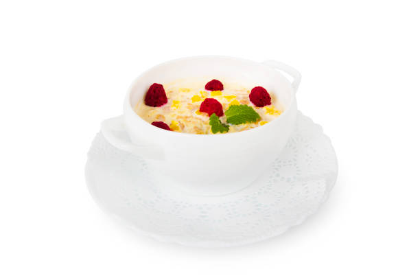 istock Porridge with fresh raspberries and peaches 1137874090