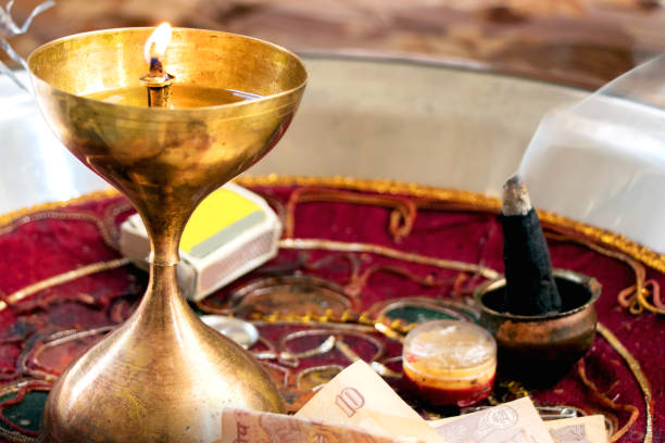 istock Hindu ceremony. Puja - offering to gods 1137875208