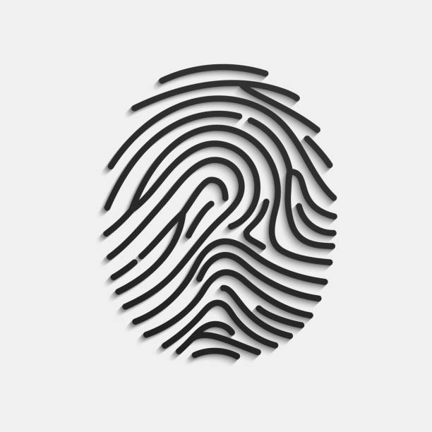 istock Fingerprint. Scan fingerprint isolated on white background. Volume press of finger with shadow. Vector illustration 1137886365