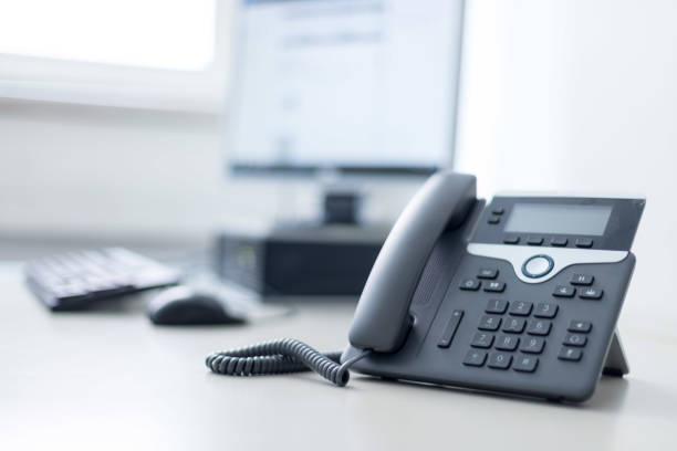istock Classical black telephone in the office, customer support 1137896967