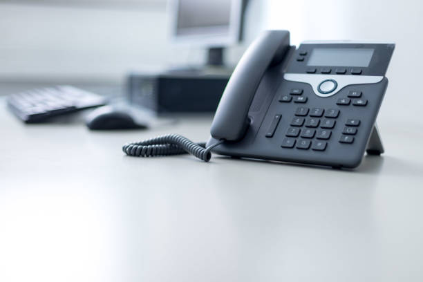 istock Classical black telephone in the office, customer support 1137896991