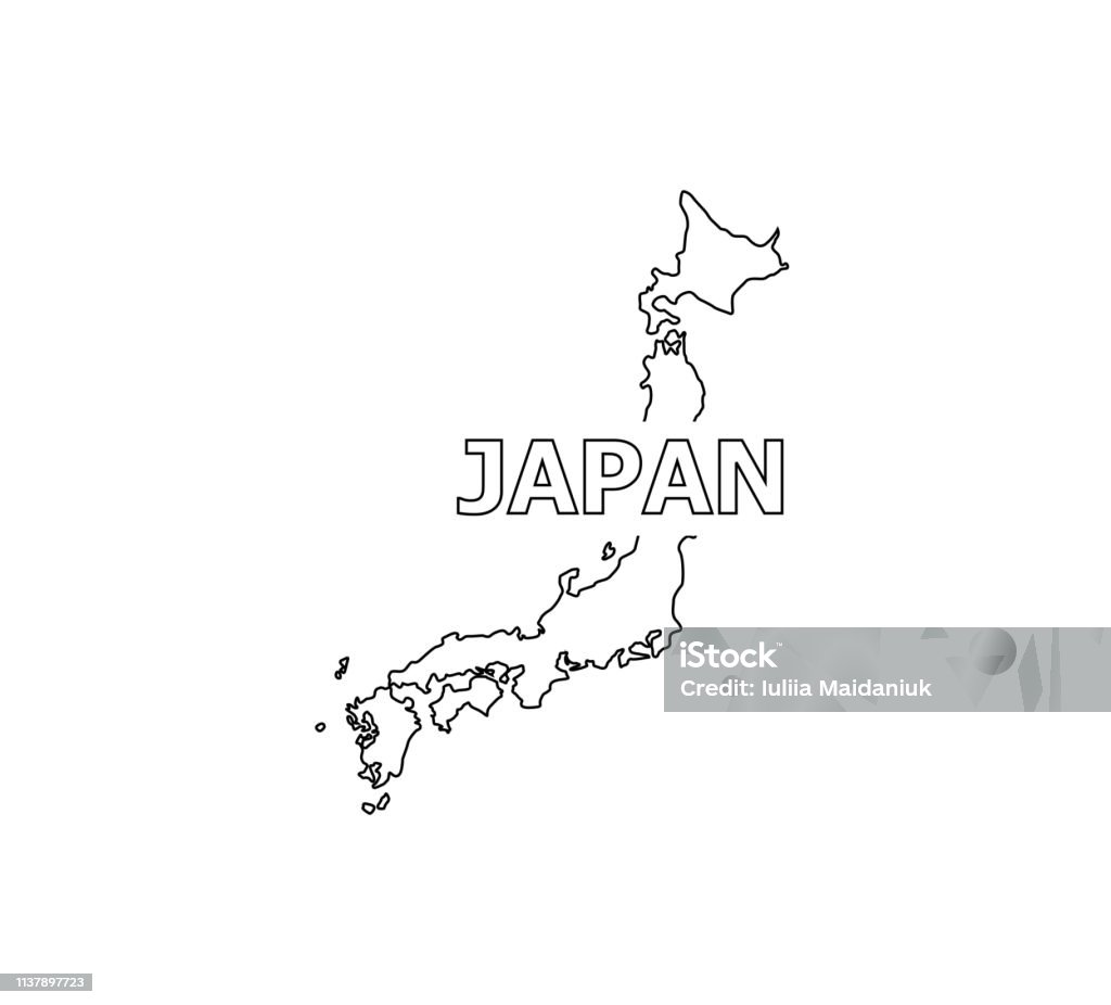 Mapa del icono de vector de Japón. icono de vector. - arte vectorial de Japón libre de derechos