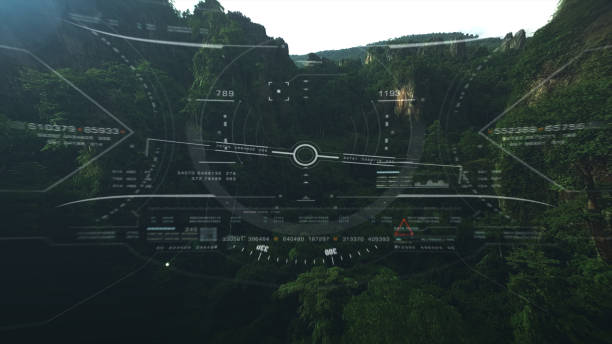 istock View from the fighter plane cockpit head up display 1137904080