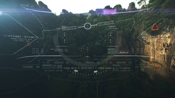 istock View from the fighter plane cockpit head up display 1137904107