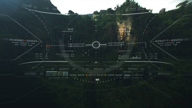 istock View from the fighter plane cockpit head up display 1137904119